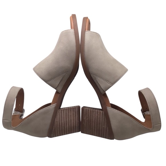 NWOT Lucky Brand Womens Reilani Beige Open Toe Block Heel Sandal Size 8M - Picture 7 of 9